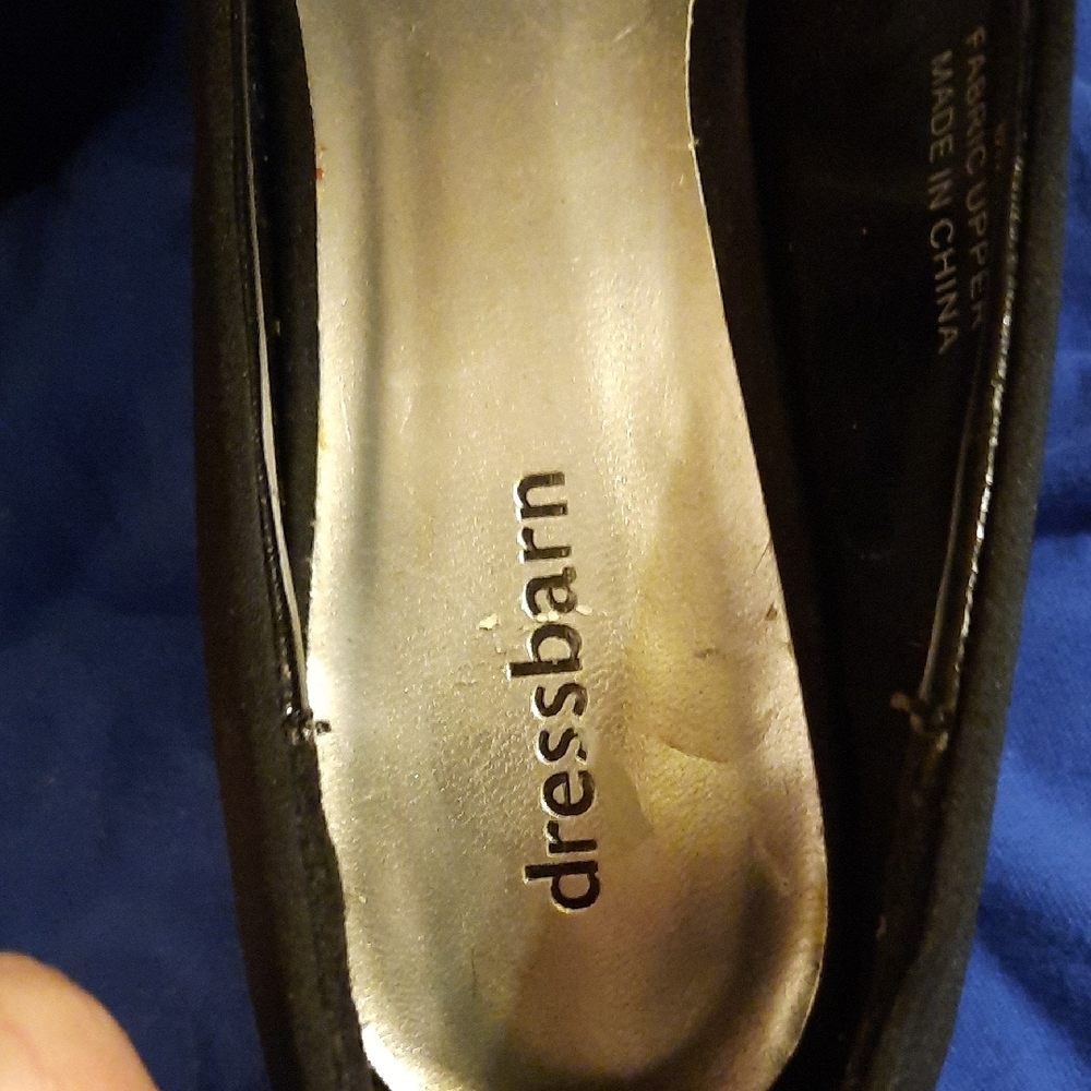 Dressbarn Black Peep-Toe Heels with Medium Heel - Picture 7 of 8